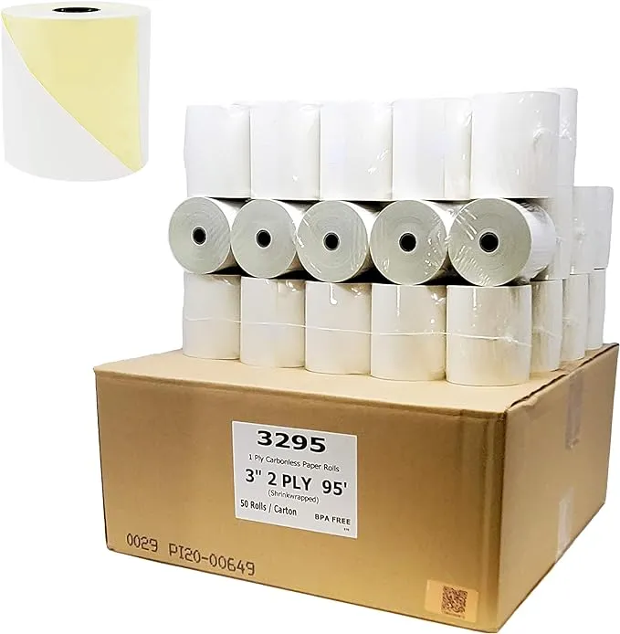 Buy RegisterRolls 2 Ply Carbonless Rolls 50 Rolls 3 x 95 Feet