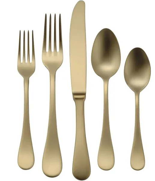 Oneida Vivanti Alessandra 5-Piece Place Setting, Gold, New in Box