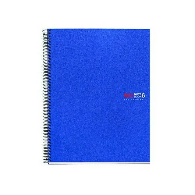 Miquelrius 8.25 x 11.75 A4 Wirebound Notebook, 6-Subject, Graph Paper, Black