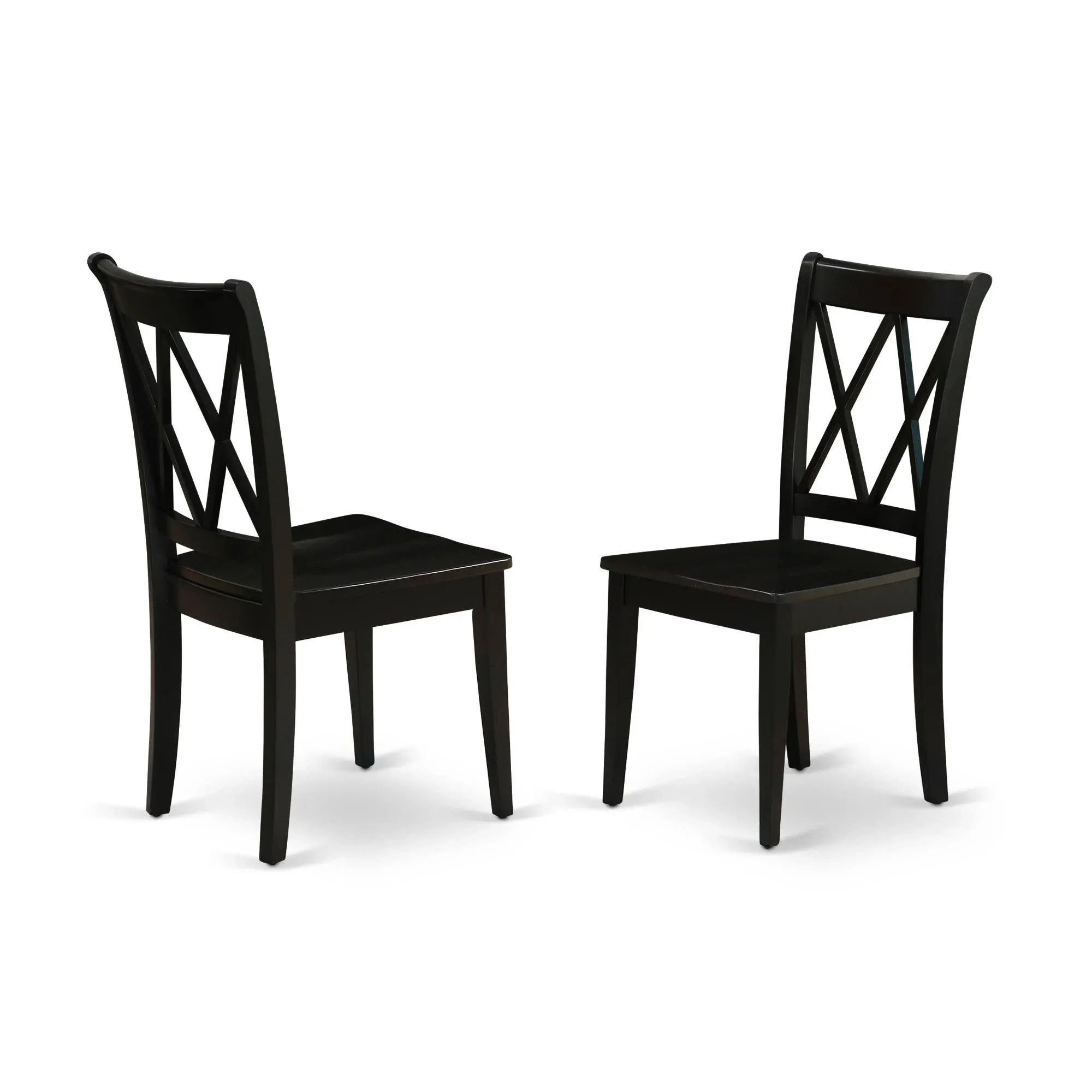 East West Furniture CLC-BLK-W Clarksville Double X-Back Chairs - Black - Set of 2