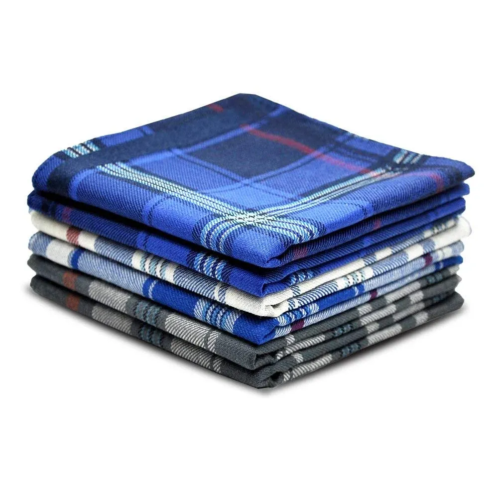 Pure Cotton Men&#039;s Soft Handkerchiefs Assorted Color Pack of 6 Gift Set