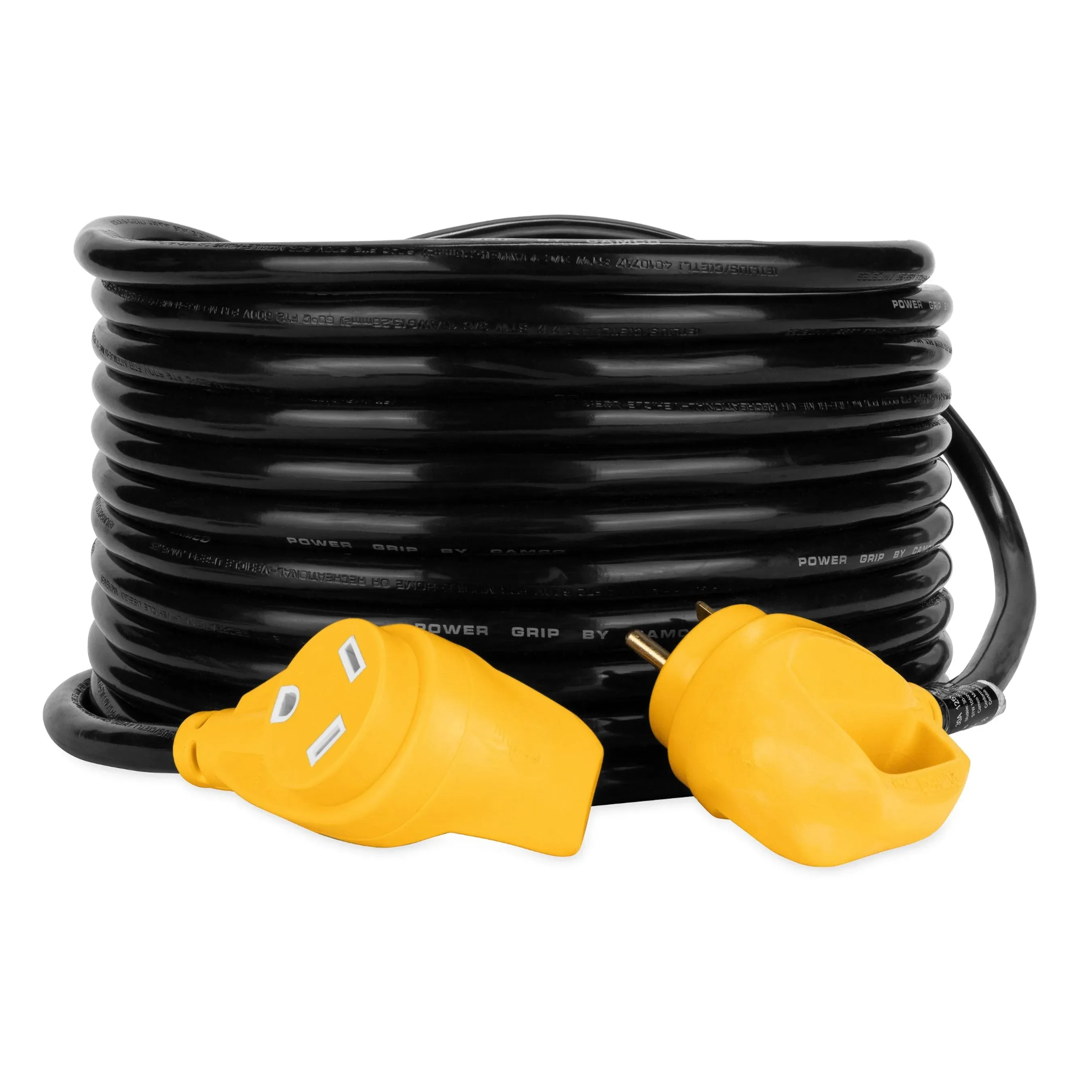 Camco RV 30-Amp PowerGrip Extension Cord, 50', Black