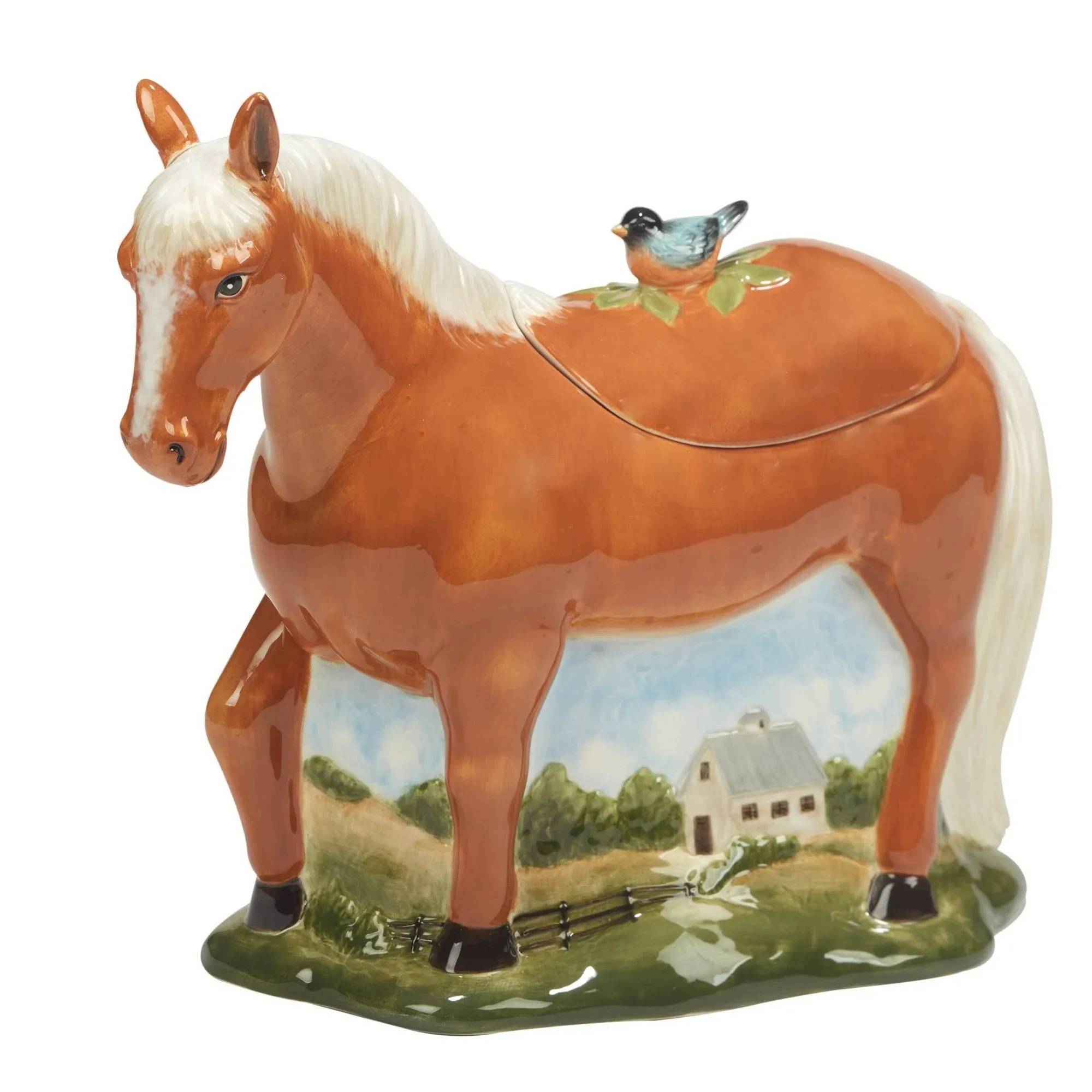 Certified International York Stables 3-D Horse Cookie Jar, 64 oz, Multicolor