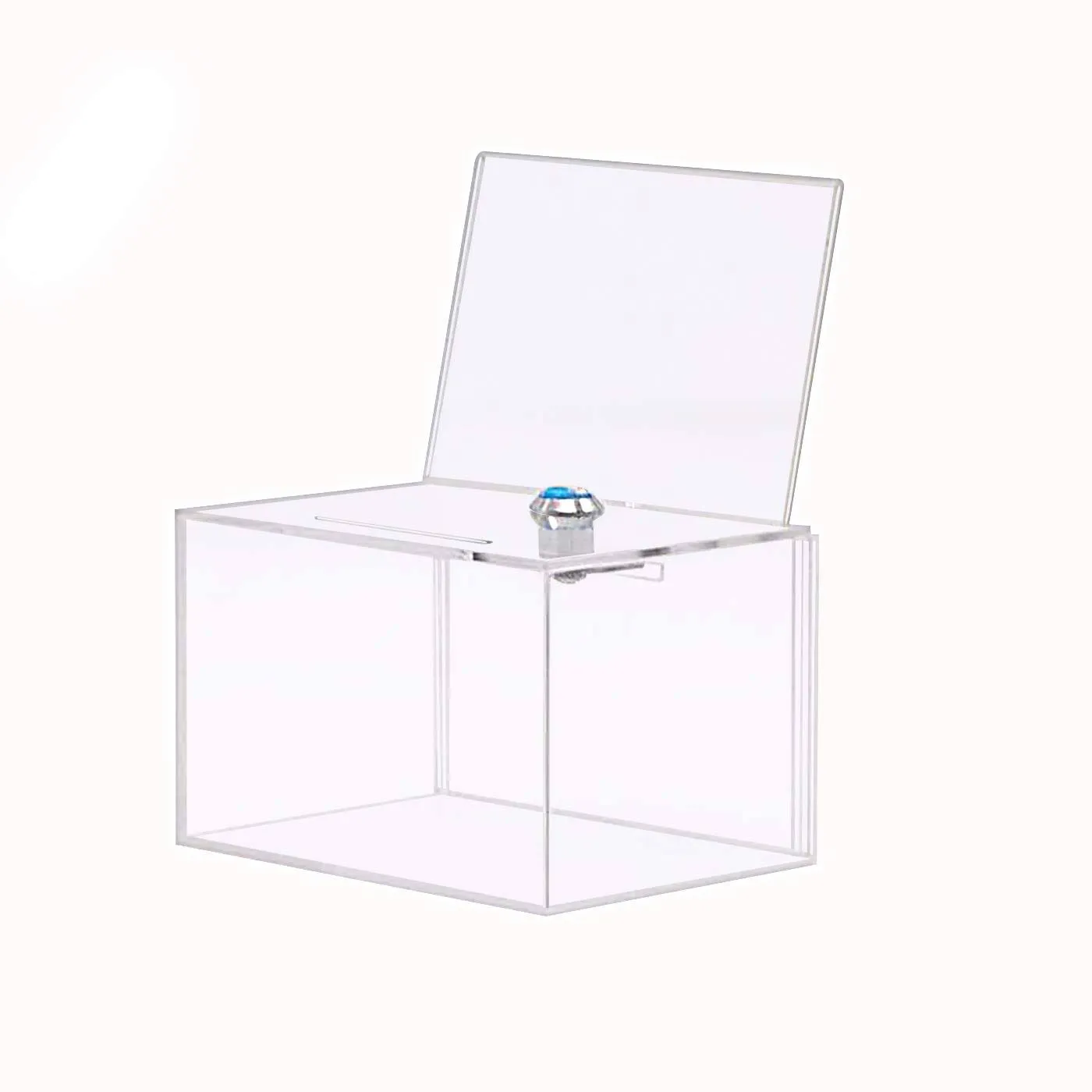 G Ganen Donation Box with Lock,Acrylic Ballot Box,Vote Box,Ticket Box,Clear ...