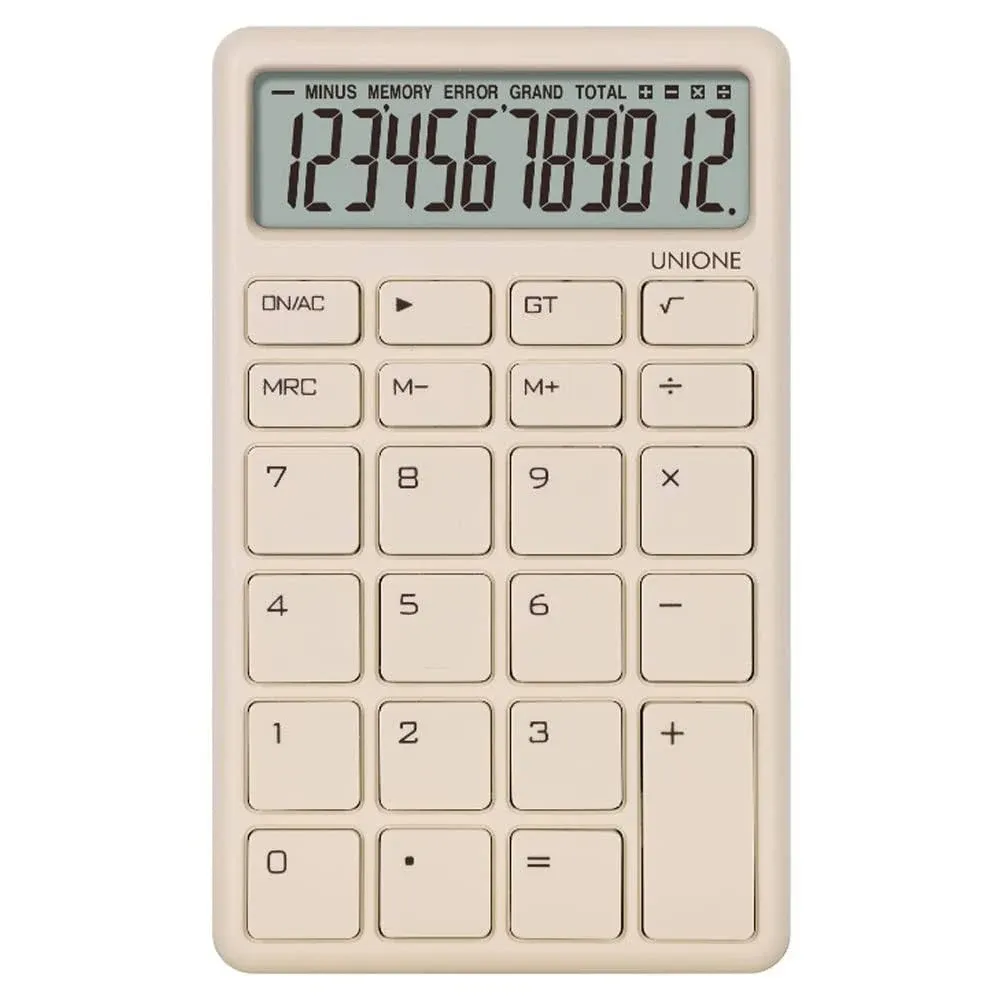  Pocket &amp; Desktop Calculator with a Bright LCD, Dual Power Handheld Beige