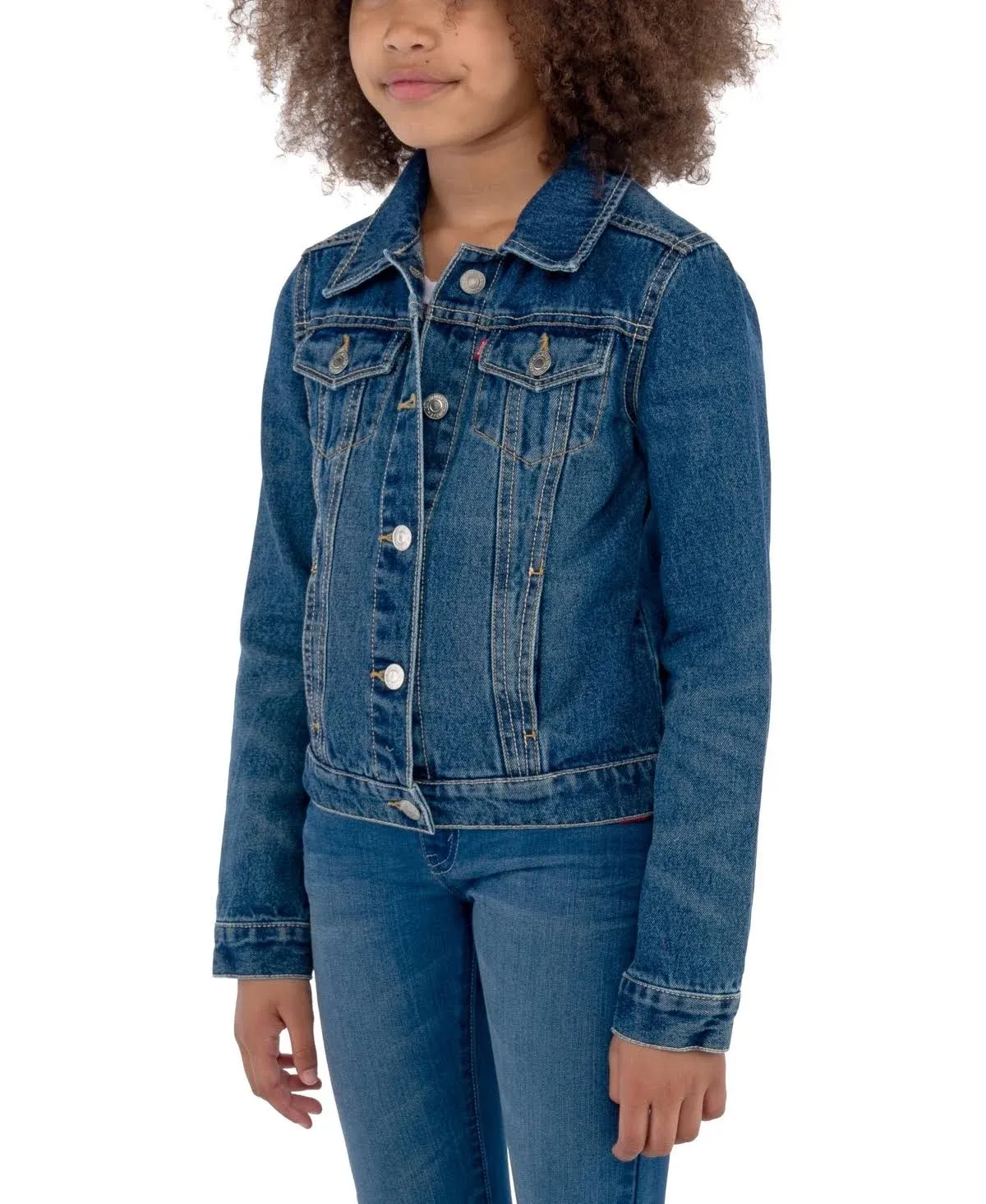 LEVI&#039;S Kids&#039; &#039;TRUCKER&#039; Blue LONG-SLEEVE BUTTON-FRONT DENIM JEAN JACKET -XL