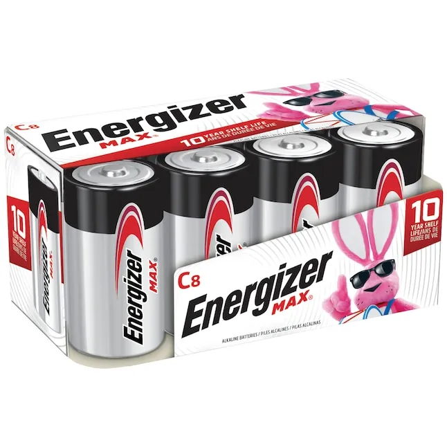 Energizer MAX C Batteries, Premium Alkaline C Cell Batteries (8 Battery Count)