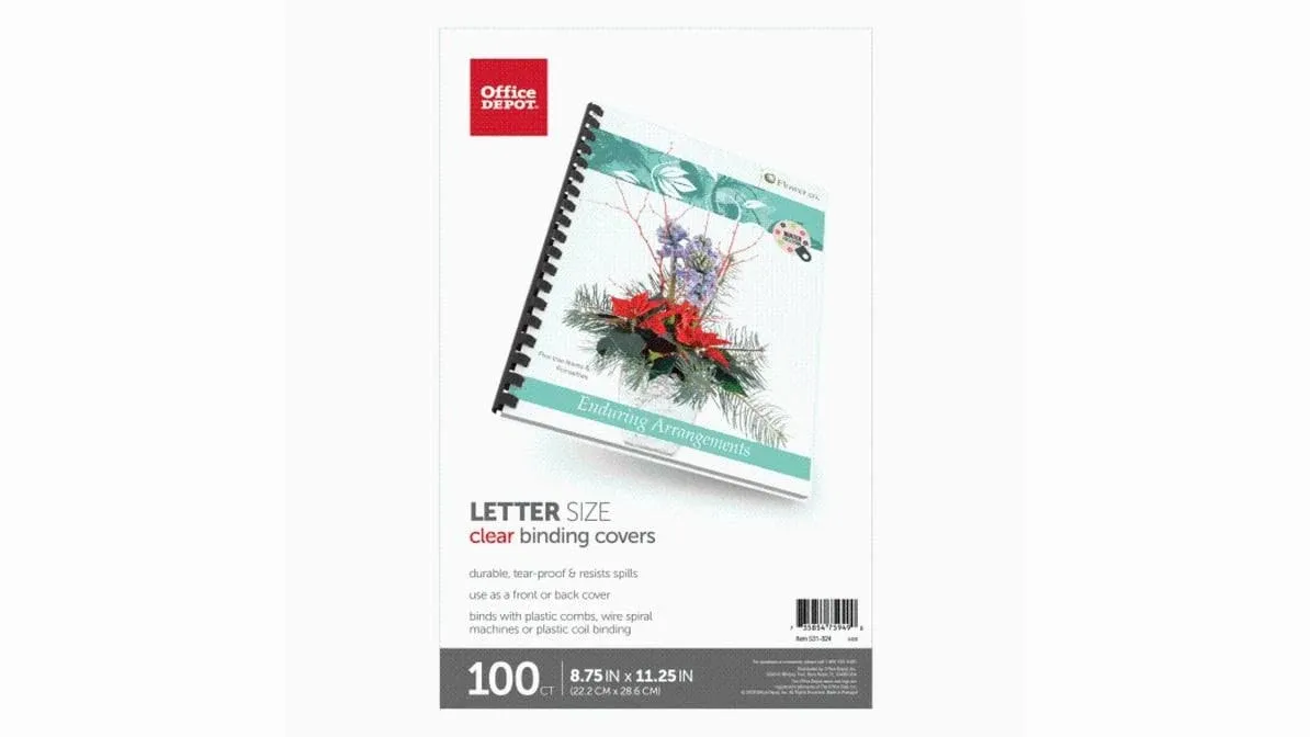 Office Depot® Brand Clear Binding Covers, 8 3/4" x 11 1/4", Box Of 100