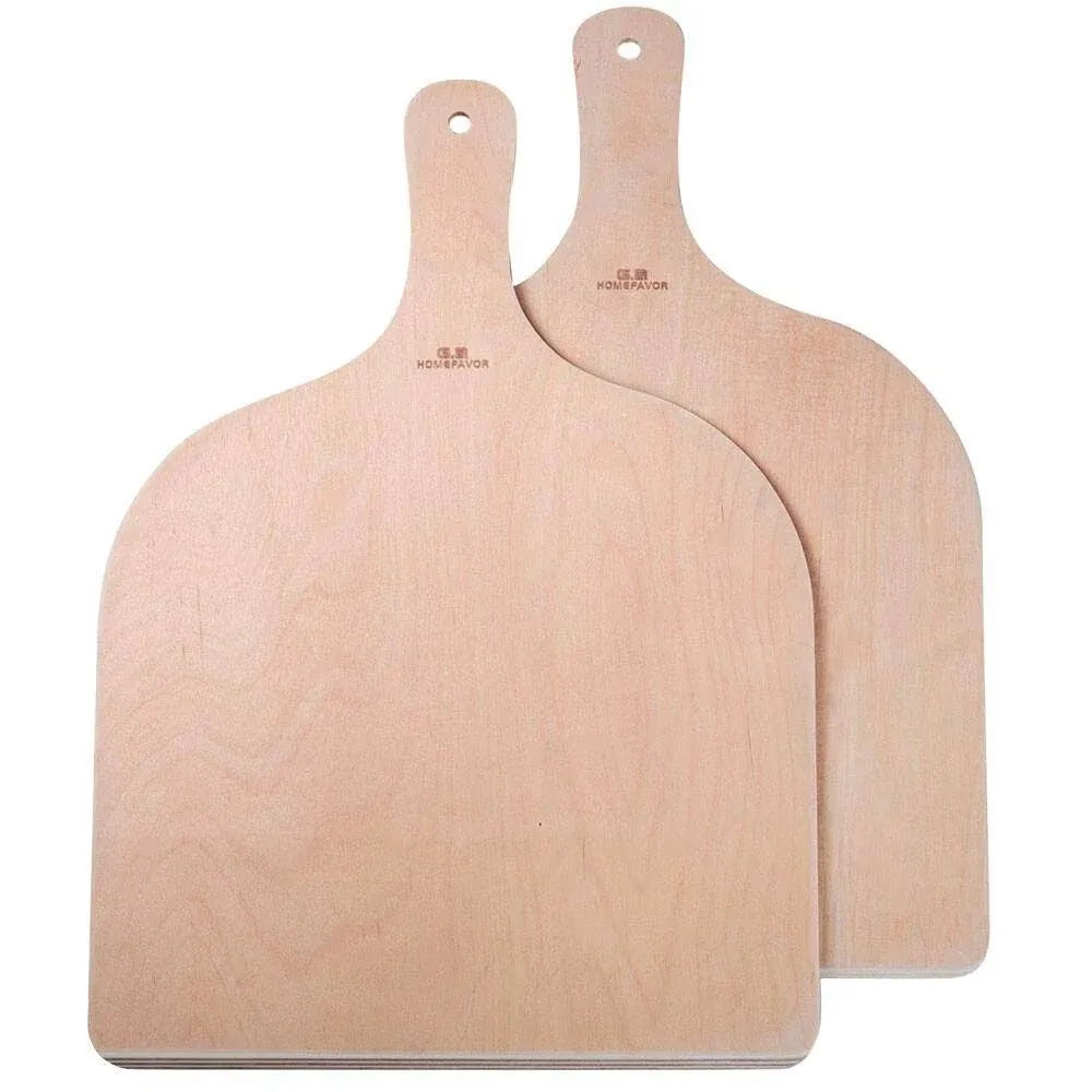 G.a HOMEFAVOR 2-Piece Wood Pizza Peel, Large Pizza Paddle Set for Pizza stone ...