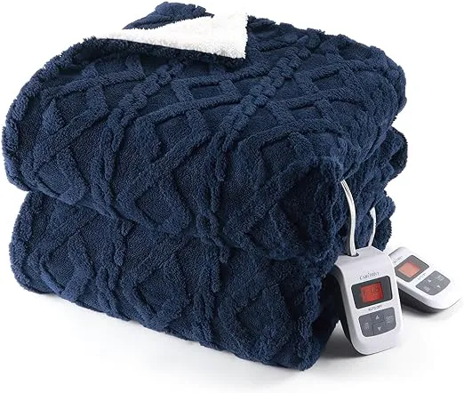 Trinity Heating Blanket, Thick Tufted Electric Blanket Throw with 6 Heating ...