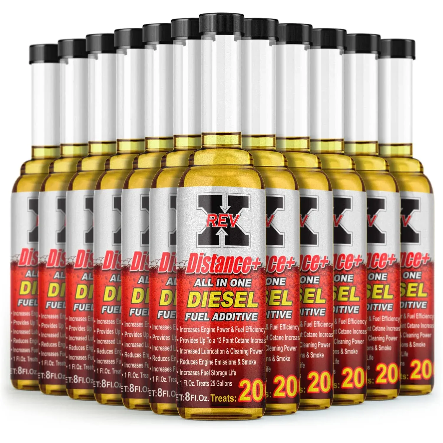 REV X Distance+ Diesel Fuel Treatment - 8 fl. oz. (12 Pack)