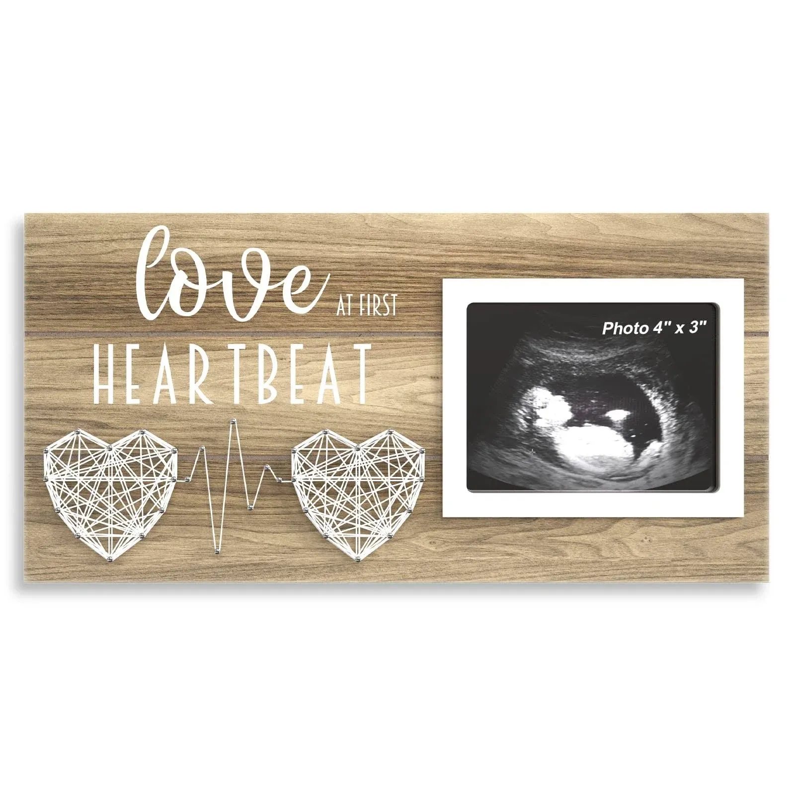 EURSET Baby Sonogram Picture Frame for Standard 4" x 3" Ultrasound Photo - Pregnancy Announcements Ideas - Gender Reveal Baby-Shower Gifts - New Mom