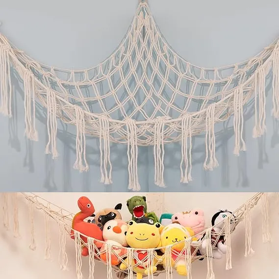 Boho Stuffed Animals Net or Hammock Large55 inch Toy Hammock Macrame Stuff An...