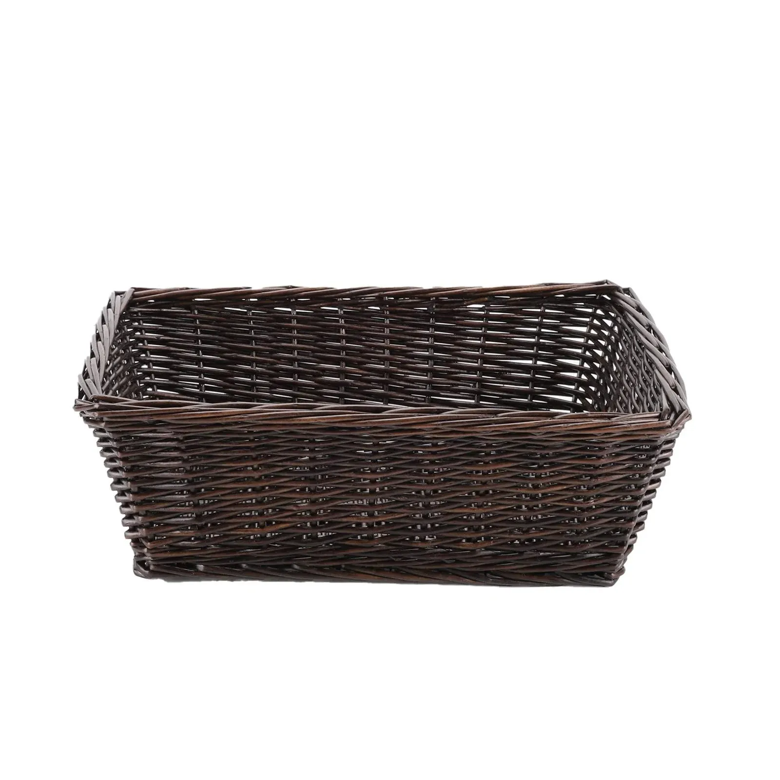 Natural Wicker Woven Bread Service Storage Basket Rectangular Wicker Woven St...