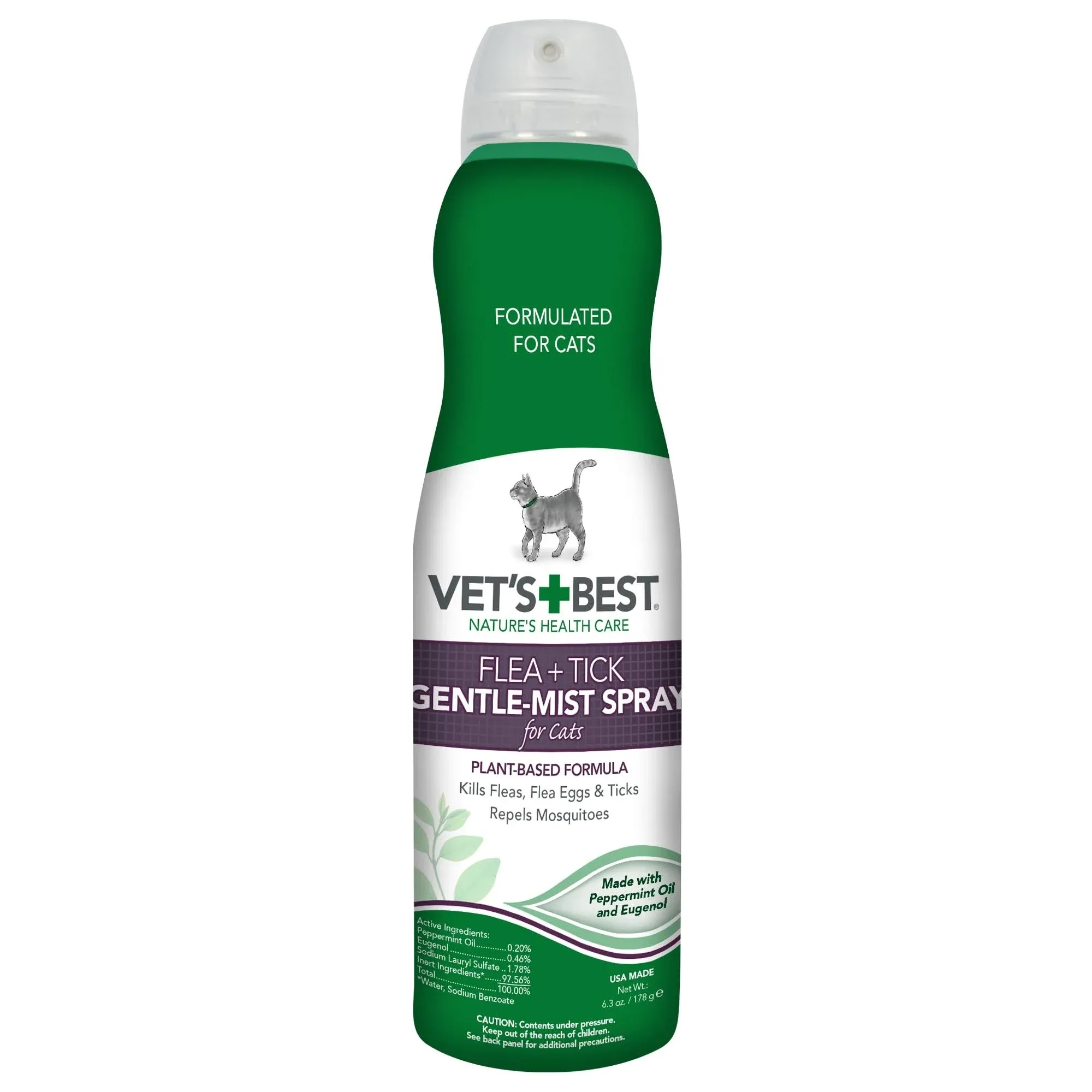 Vet's Best Flea & Tick Gentle Mist Spray for Cats - 6.3 oz