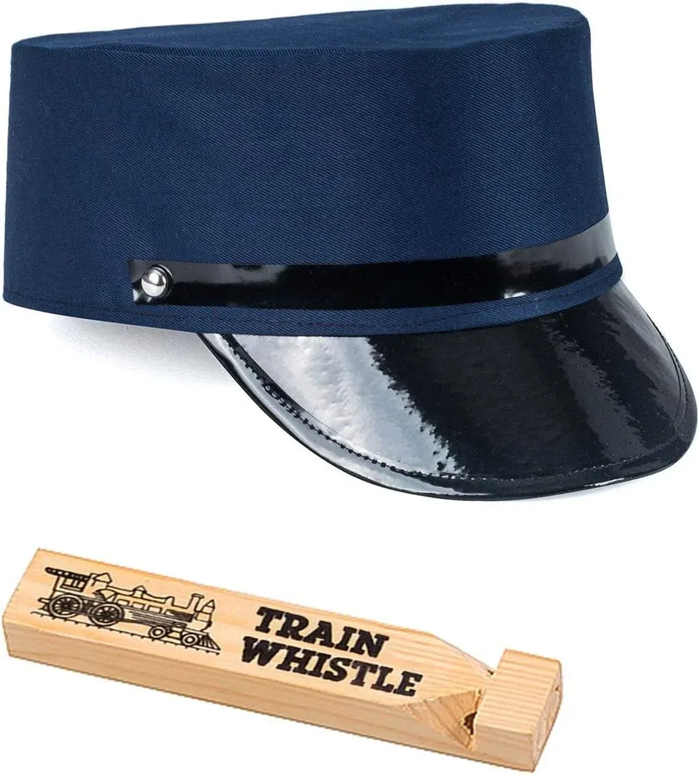 Tigerdoe Conductor Costume - Train Driver Costume - Conductor Hat - Train Engineer Costume - (2 Pc Set) Navy Blue