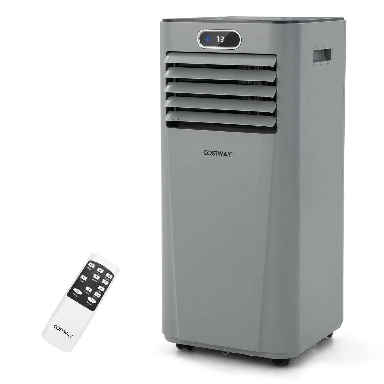 8000BTU 3-in-1 Portable Air Conditioner with Remote Control-Gray