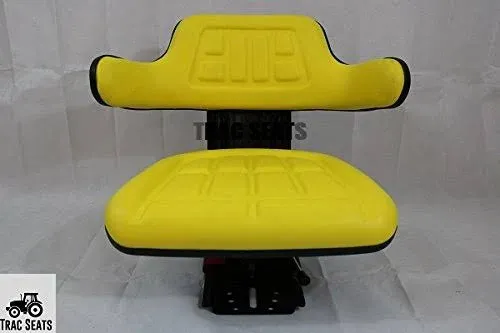 Trac SEATS Yellow Suspension Tractor Seat fits John Deere 1020,1530,2020,2030,2040,2155, 2280, 5210