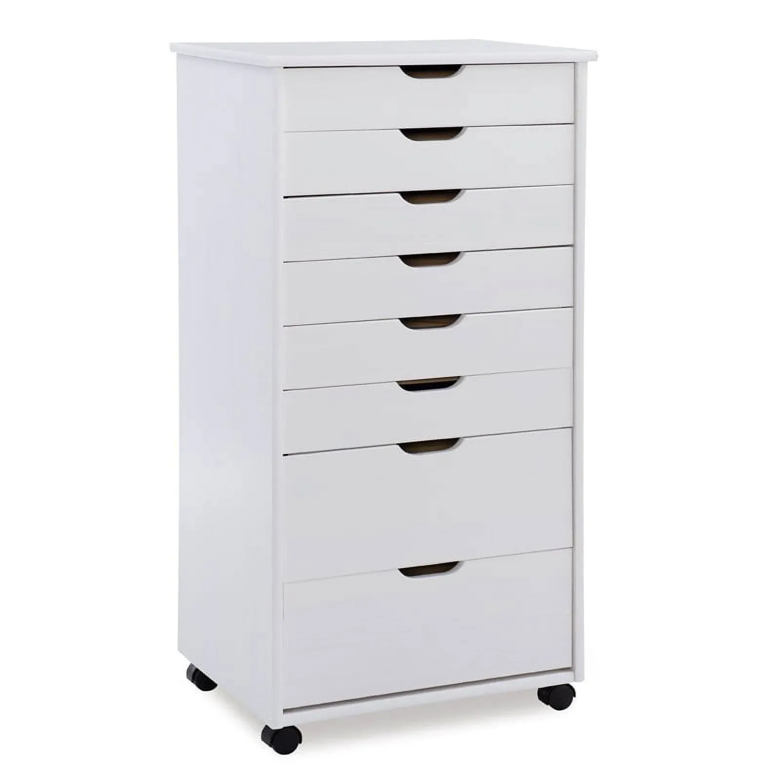 Riverbay Furniture 8-Drawer Transitional Wood Storage Cart