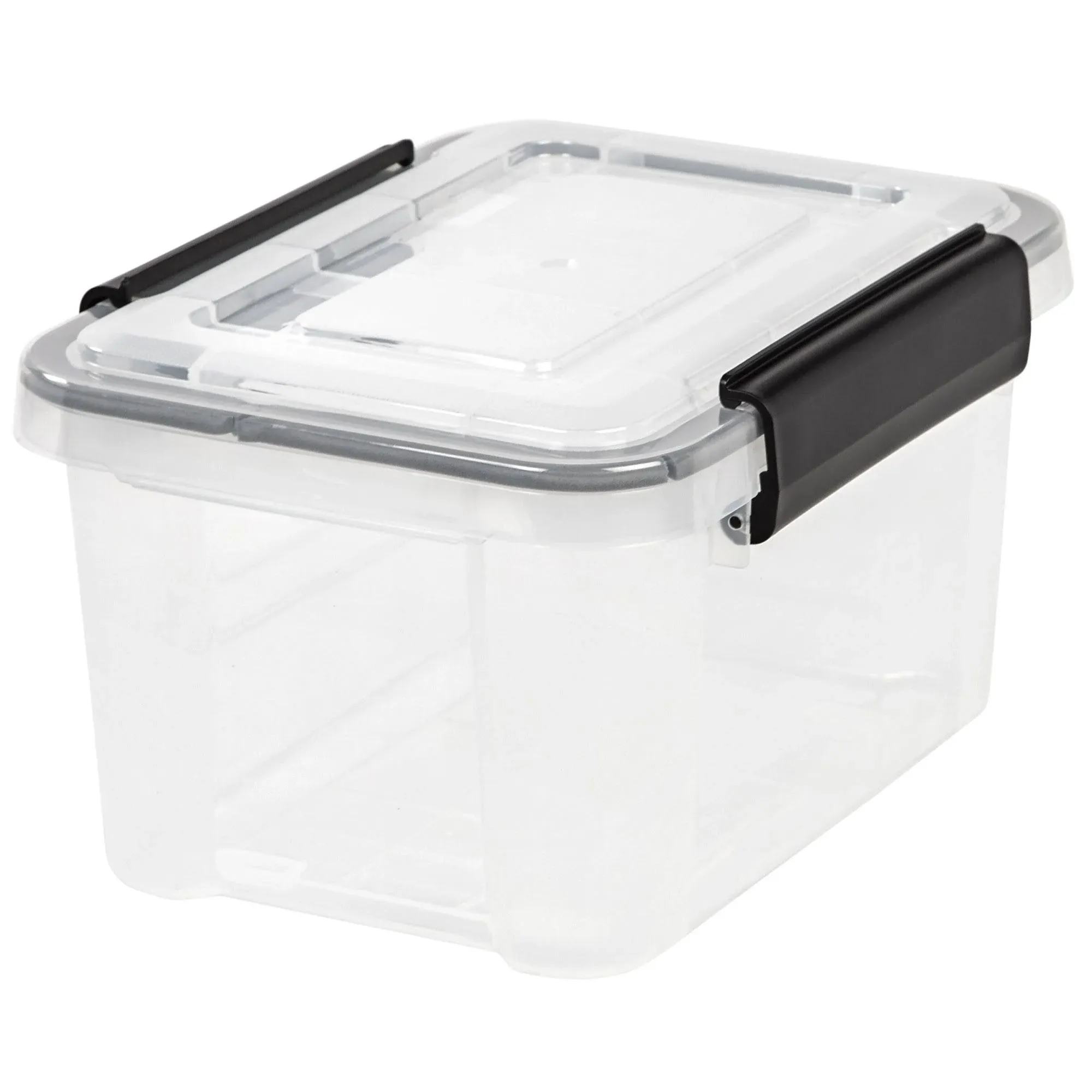 IRIS USA 6 Pack 6.5qt WEATHERPRO Airtight Plastic Storage Bin with Lid and Seal and Secure Latching Buckles