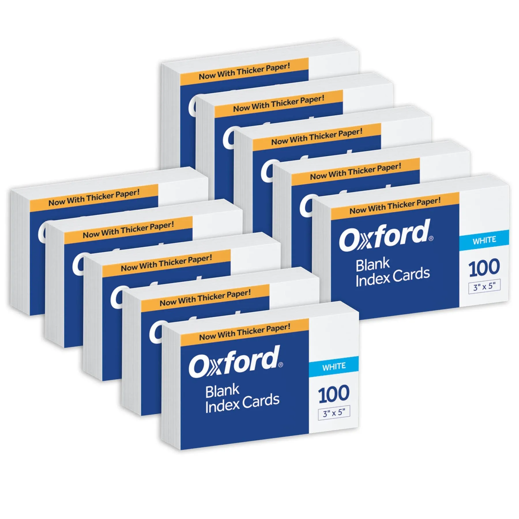 Oxford® Blank Index Cards, 3&#034; x 5&#034;, White, 100 Per Pack, 10 Packs ESS30EE-10 ...