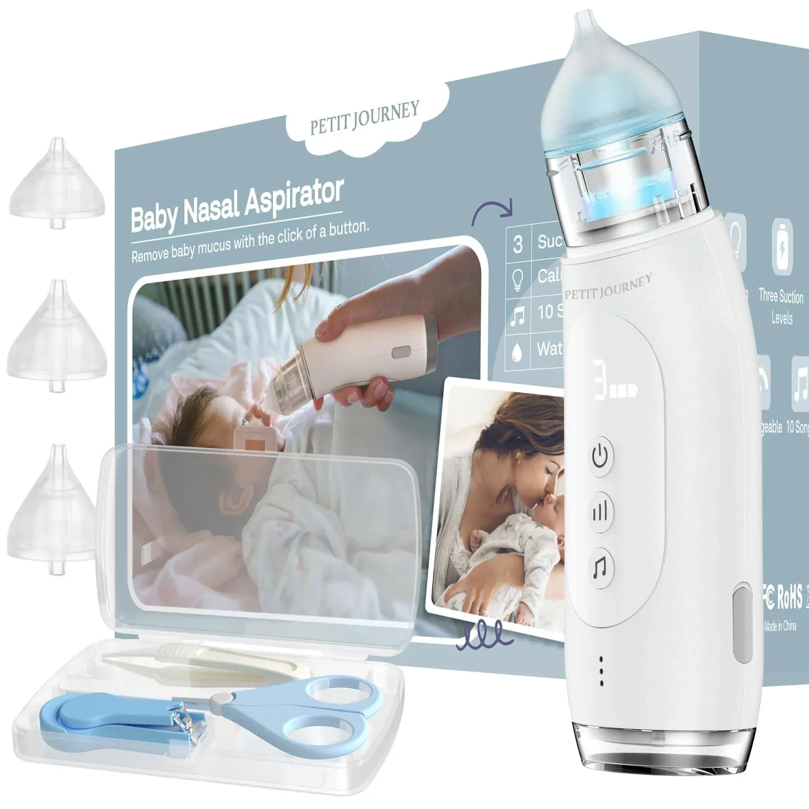 Petit Journey Electric Nasal Aspirator for Baby Waterproof Electric Nose Suction ...