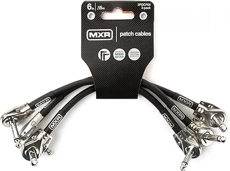 MXR 3PDCP06 Right Angle to Right Angle Pedalboard Patch Cable - 6-inch (3-pack)