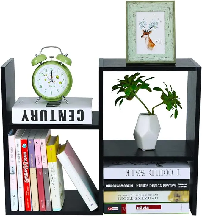 PAG Desktop Shelf Freestanding Wooden Small Bookshelf Desk Supplies Organizers a