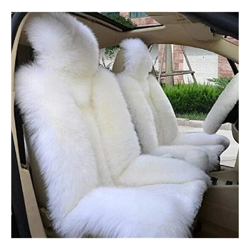 OKAYDA Car Seat Cover Genuine Australia Sheepskin High Low Wool Luxury Front Seat ...