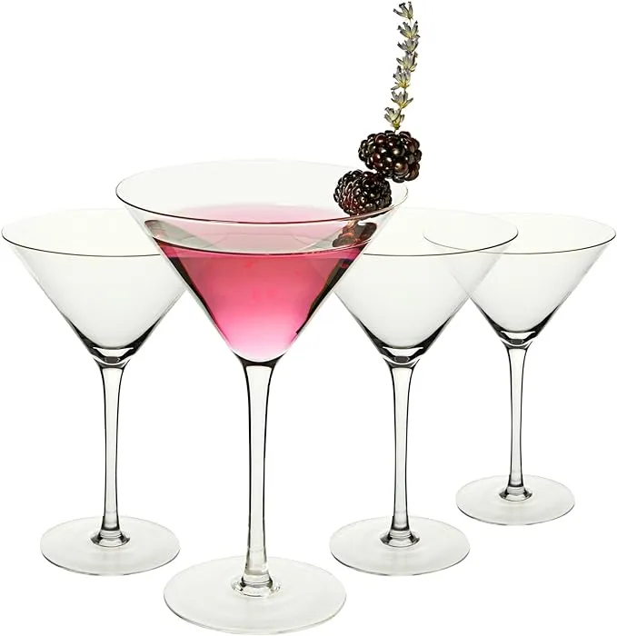 Juvale 9 oz Martini Glasses Set of 4 for Cocktail Parties, Wedding Gift ...