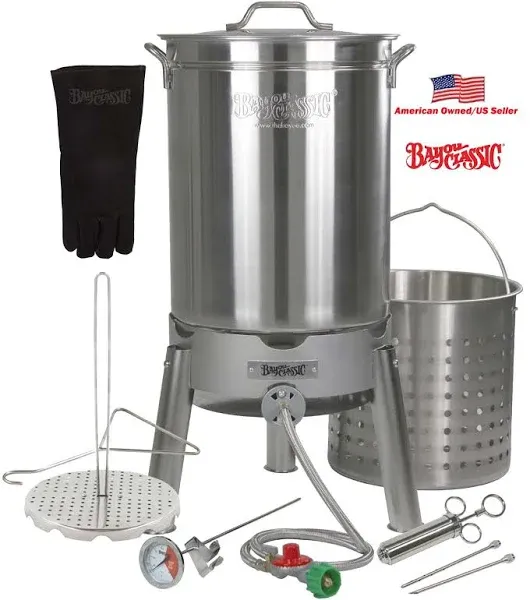 Bayou Classic 44 Qt. Stainless Steel Turkey Fryer Kit