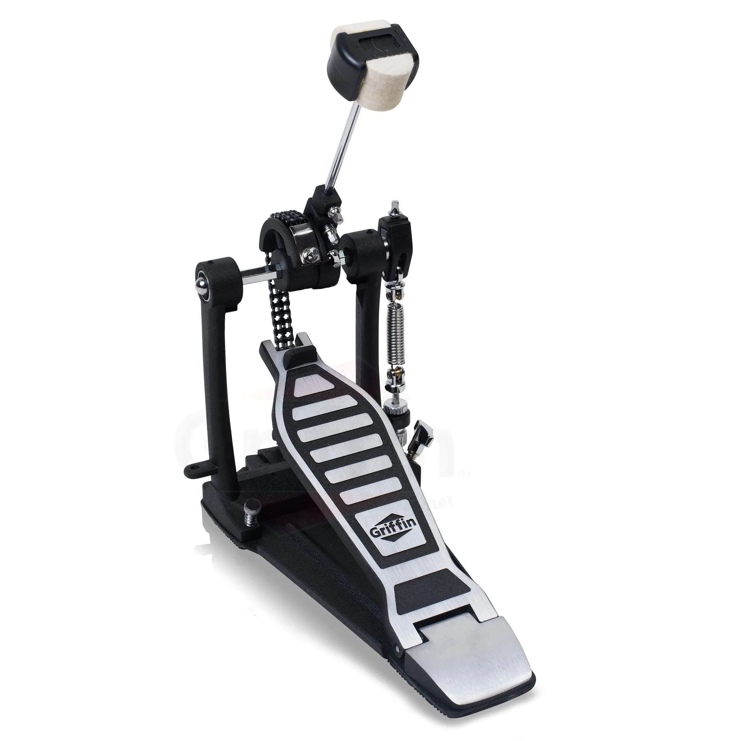 Single Kick Bass Drum Pedal by Griffin Deluxe Double Chain Foot Percussion ...