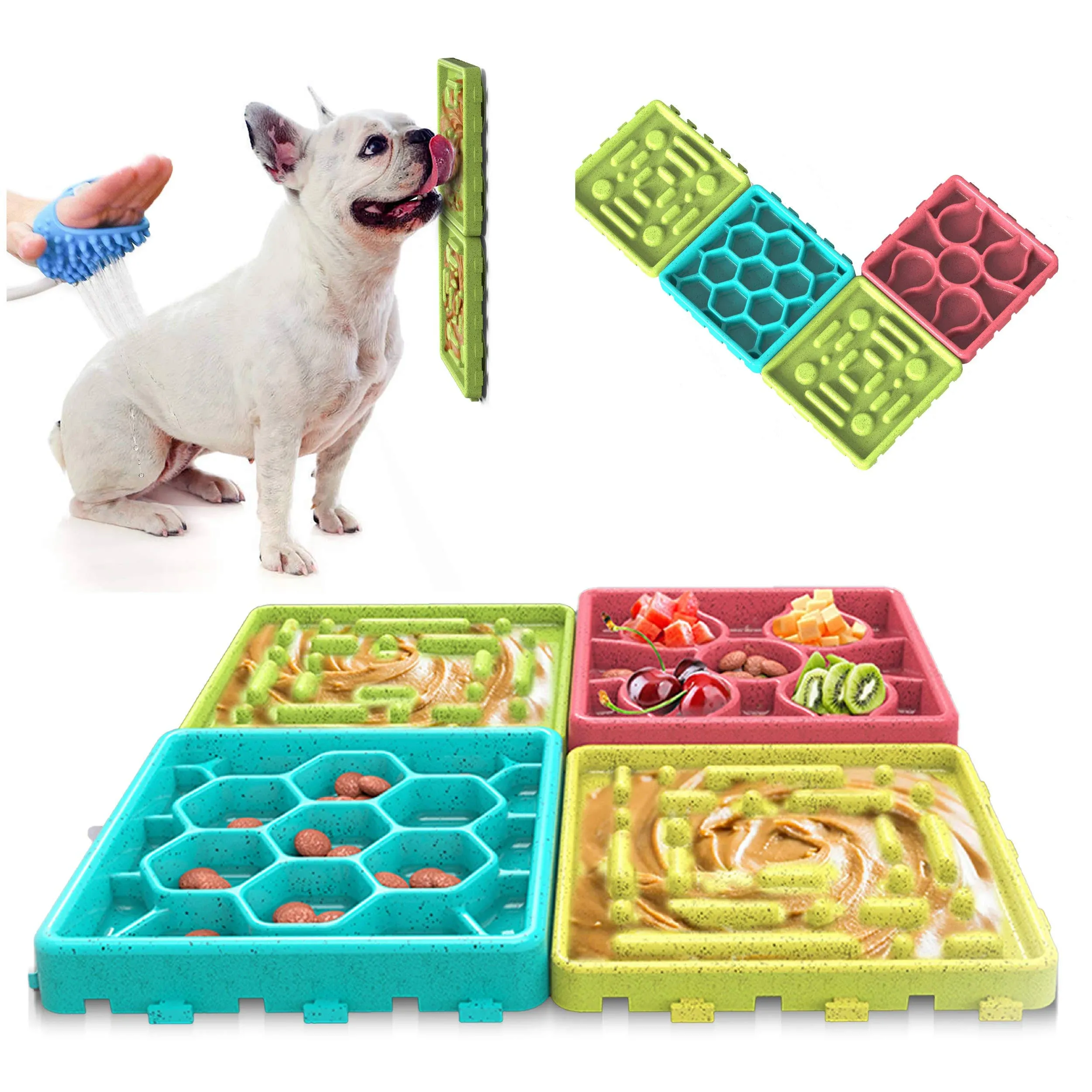 ANYPET - Slow Feeding Mat, Tray, Slow Feeder Dog Bowls, Food Mat for Dog, Dog ...