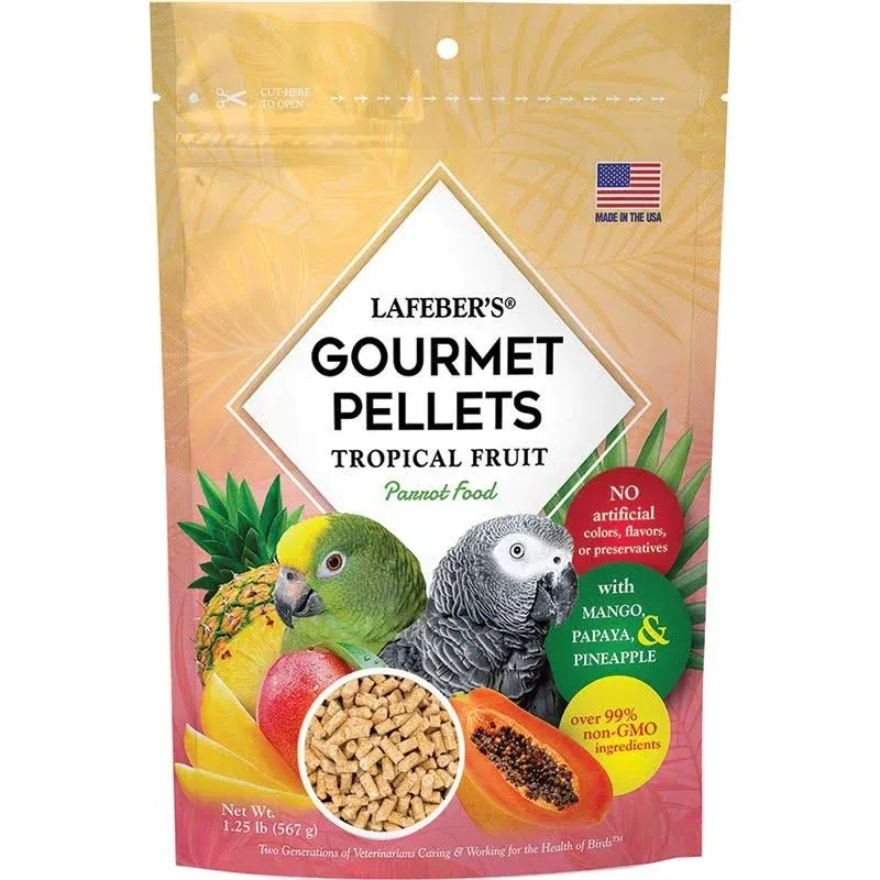 125 lbs Tropical Fruit Gourmet Pellets Bird Food for Parrot