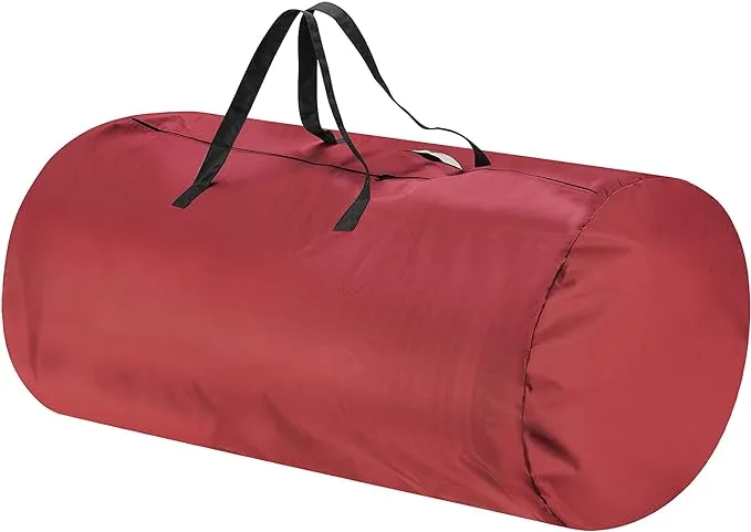 Christmas Tree Storage Bag Premium Canvas Round Duffel fits up to 12 ft Tree Red