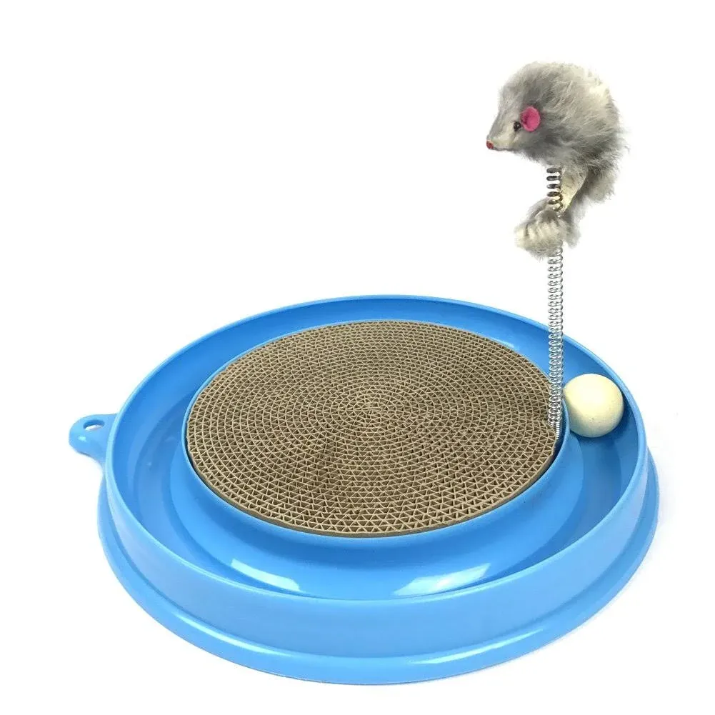 Scratcher Kitten, Cat and Cardboard Scratcher Cat Track Toy Catch The Mouse and Track Exercise Ball Toy, Fun Interactive Cat Track Toys for Multiple Cats, kitten to Play with bag Catnip