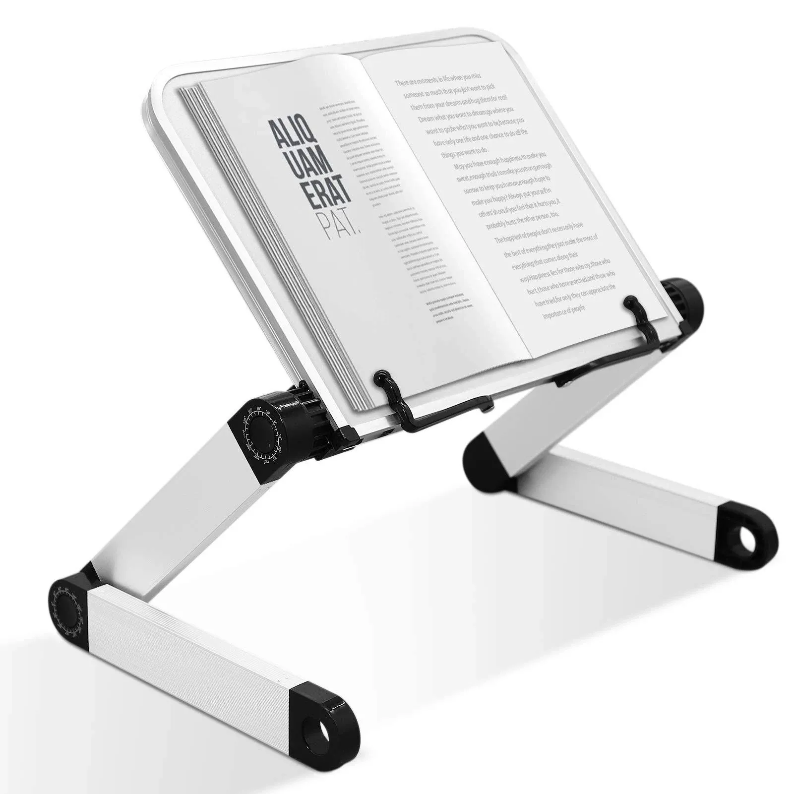 Book Stand Multifunctiona<wbr/>l Adjustable Laptop Stand Book Holder Tray with Clip...