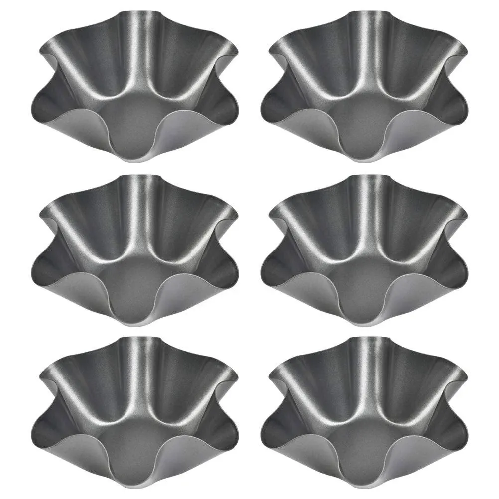 6 Packs Torta Molder, Non-Stick Taco Salad Bowl Pans Maker, Extra Thick Steel Tortilla Shell Maker, 6 inch