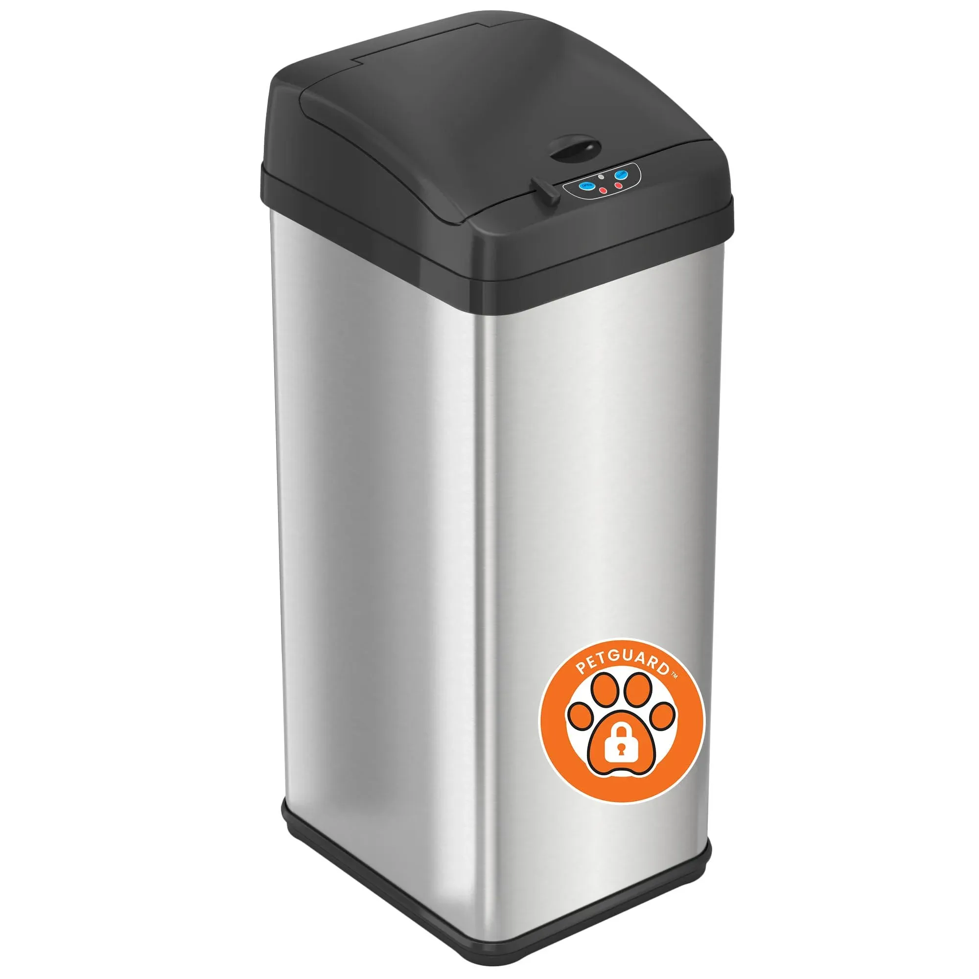 iTouchless 13 Gallon Pet-Proof Sensor Trash Can with AbsorbX Odor Filter System, Stainless Steel