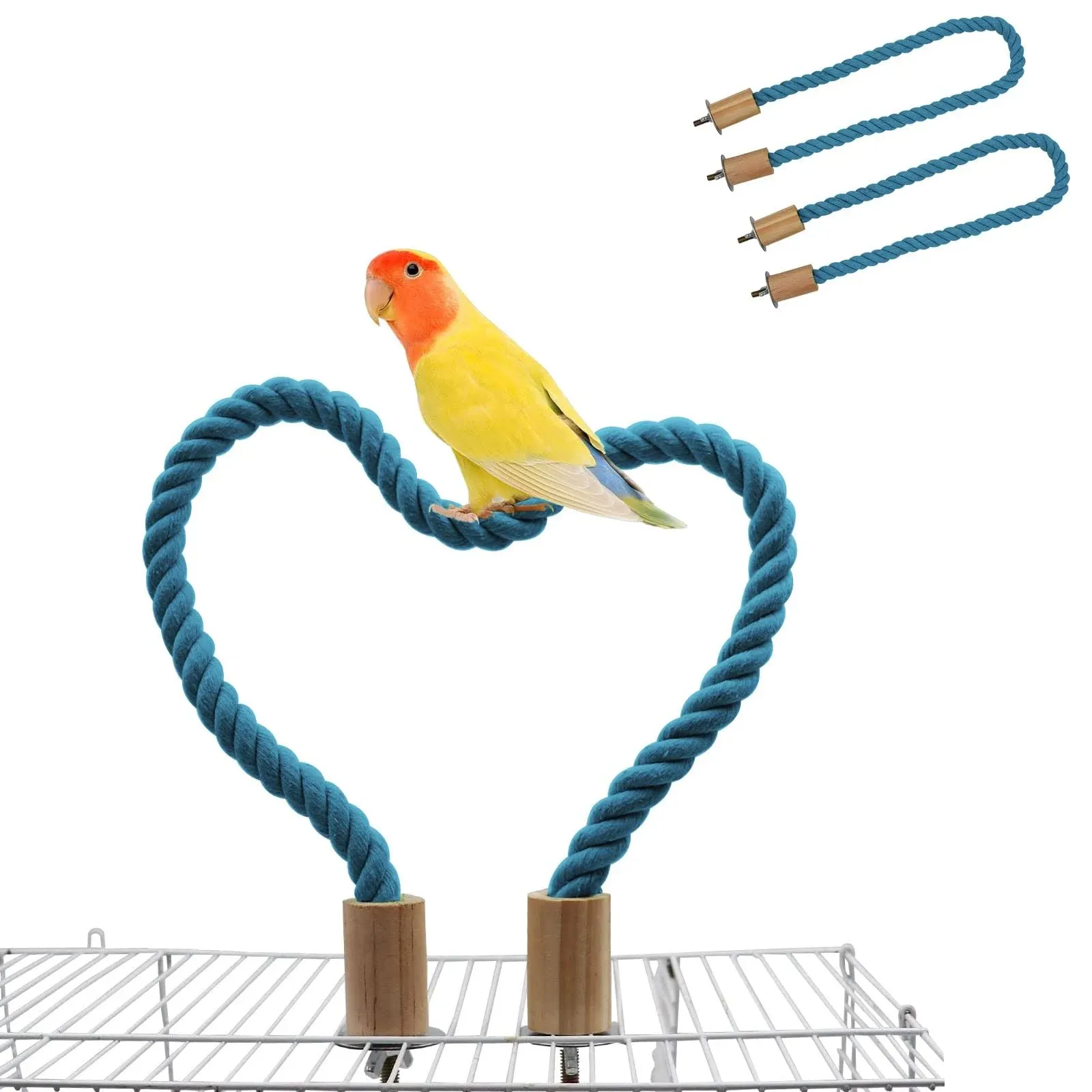 2 Pack Bird Rope Perch Bird Rope Swing Perch Bird Cage Stand Pole Accessories...