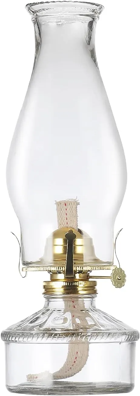 DNRVK Warm Home Mood Lighting Classic Kerosene Lamp for Indoor Use Large Clear