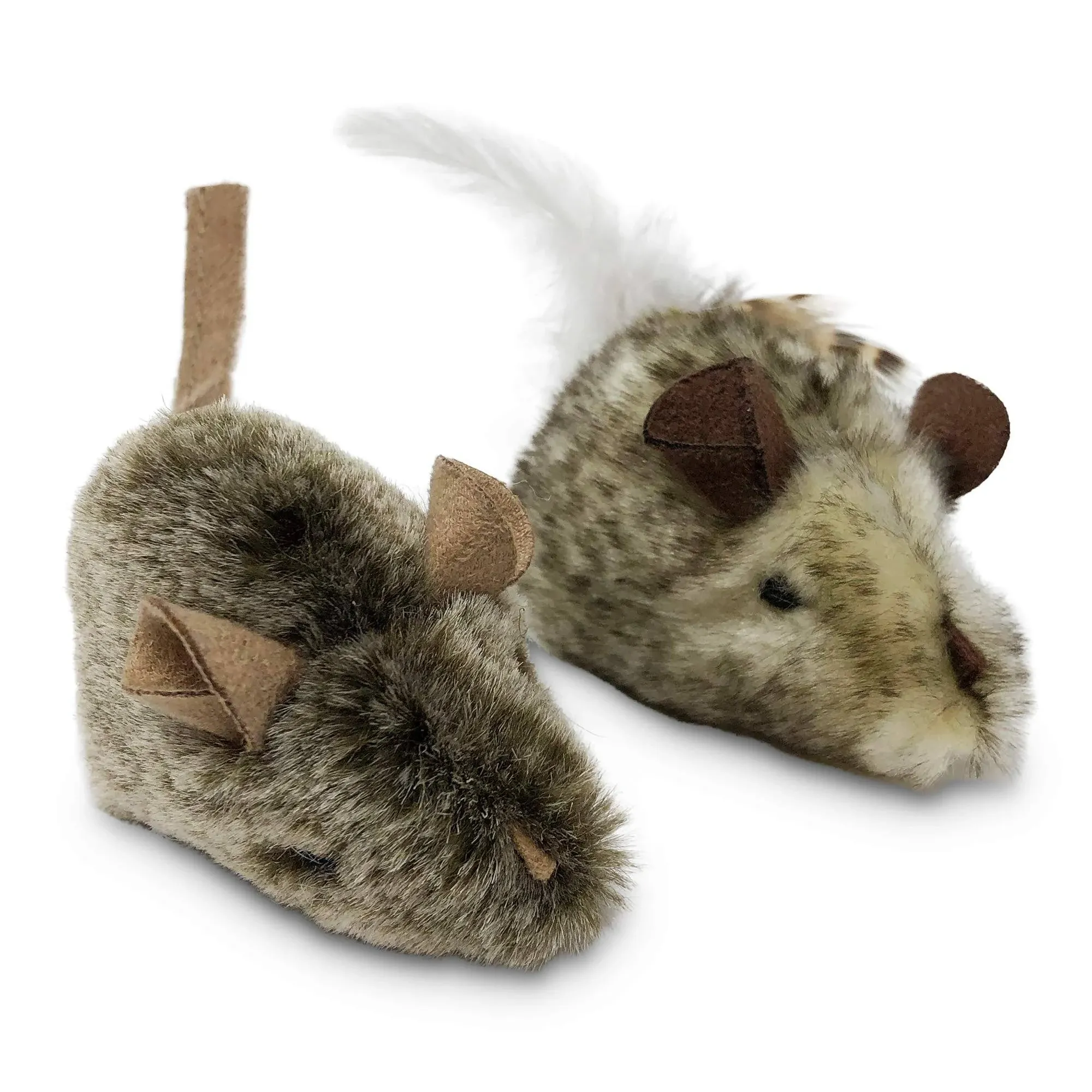 OurPets Twice the Mice Squeaking Mice Catnip Toy Brown;