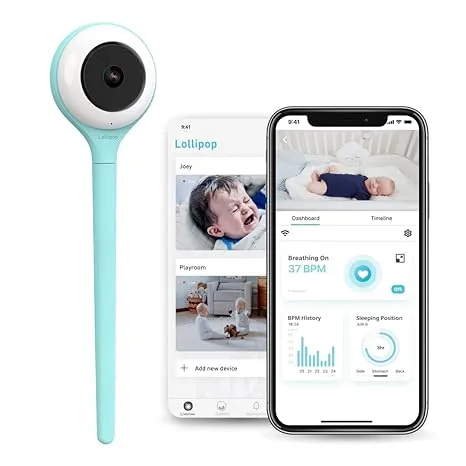 Baby Monitor (Turquoise) - Full-Featured Smart Wi-Fi Camera of True Crying De...