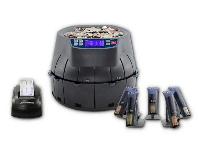 Accubanker Coin Counter, Sorter, Roller and Wrapper Commercial Grade Machine, AB510 (Thermal Printer Bundle)