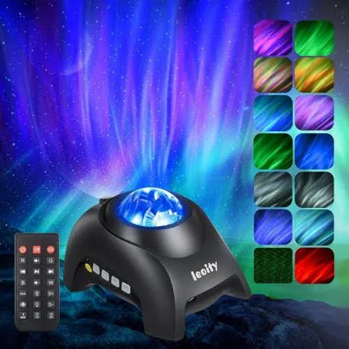 Leoity Star Projector for Bedroom, Aurora Projector with Remote Control; 3-in-1