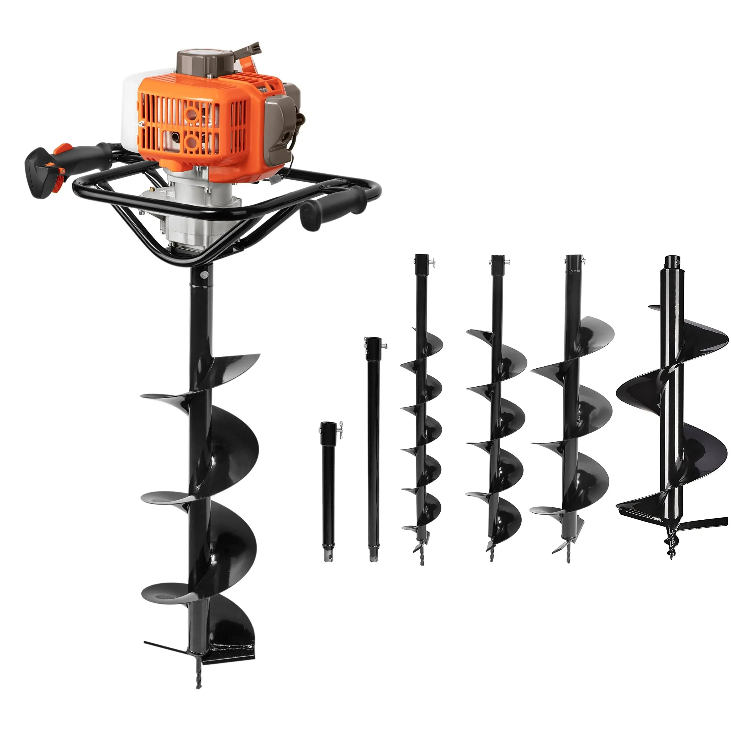 PROYAMA 51.7cc 2 Stroke Gas Post Hole Digger Earth Auger, Ground Drill with 3 Bi