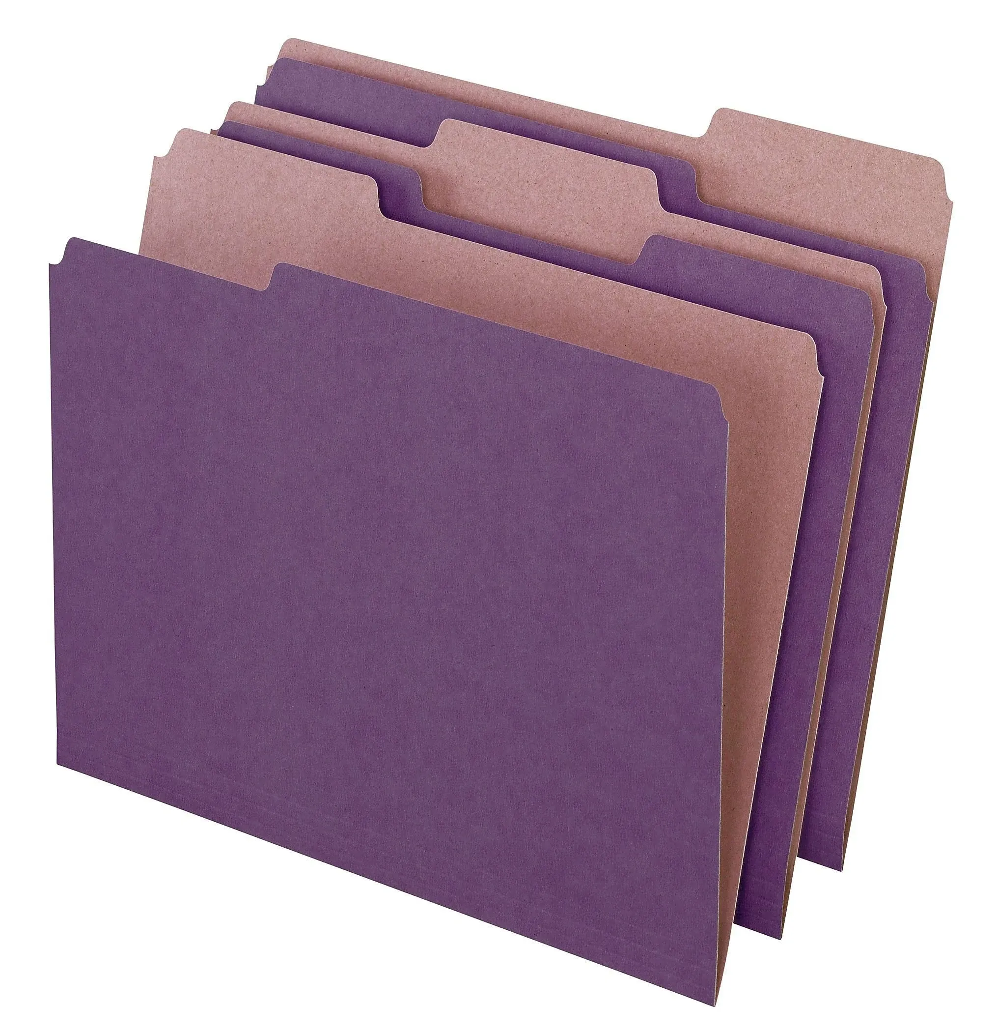 ESSELTE PENDAFLEX CORP. 04335 Recycled File Folders, 1/3 Cut Top Tab, Letter, Violet, 100/box