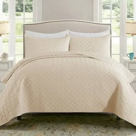 Exclusivo Mezcla Quilt Set Pattern Ultrasonic Lightweight Bedspreads