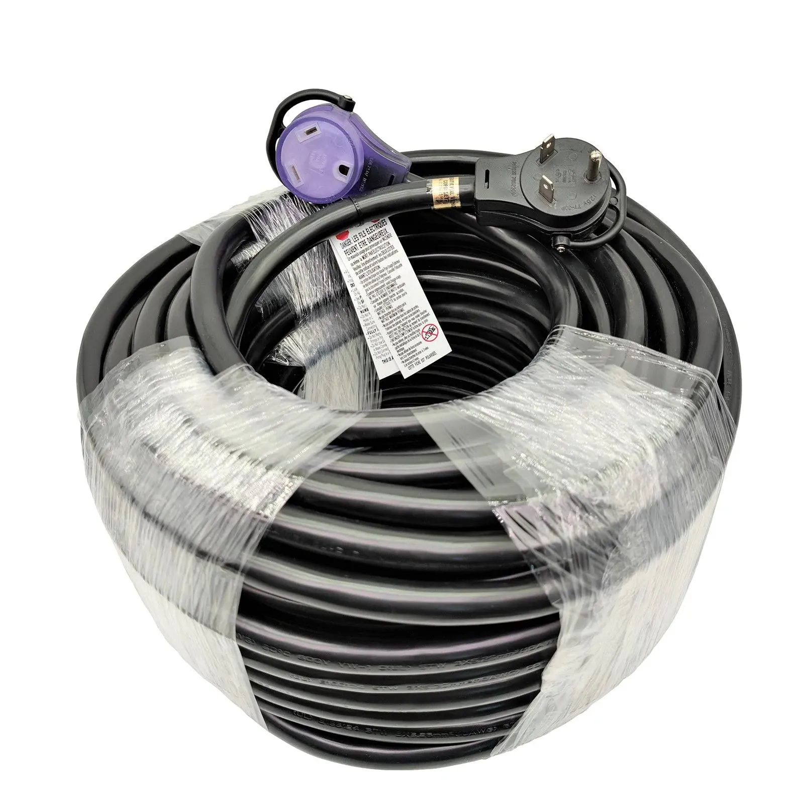 Parkworld 61322 RV 30A Extension Cord, NEMA TT-30 with Handle for Recreational Vehicle, Travel Trailer and Camper 100 ft.