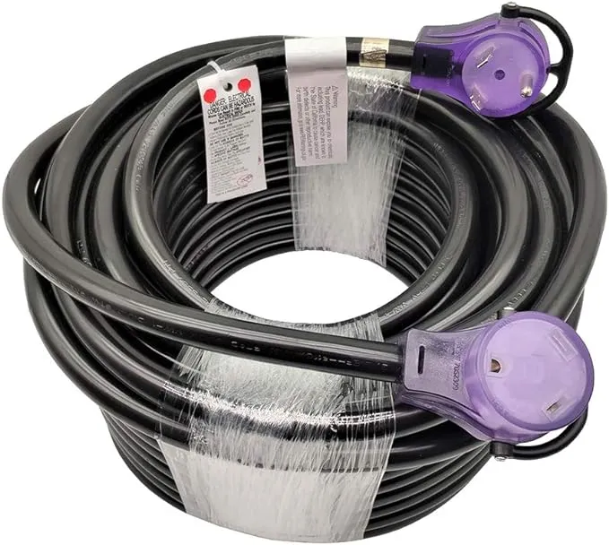 Parkworld 61322 RV 30A Extension Cord, NEMA TT-30 with Handle for Recreational Vehicle, Travel Trailer and Camper 100 ft.